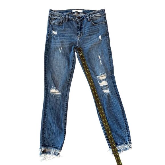 Hidden Womens Mid-rise Distressed Frayed Hem Skinny Denim Jeans Blue Size 31 - Picture 8 of 8